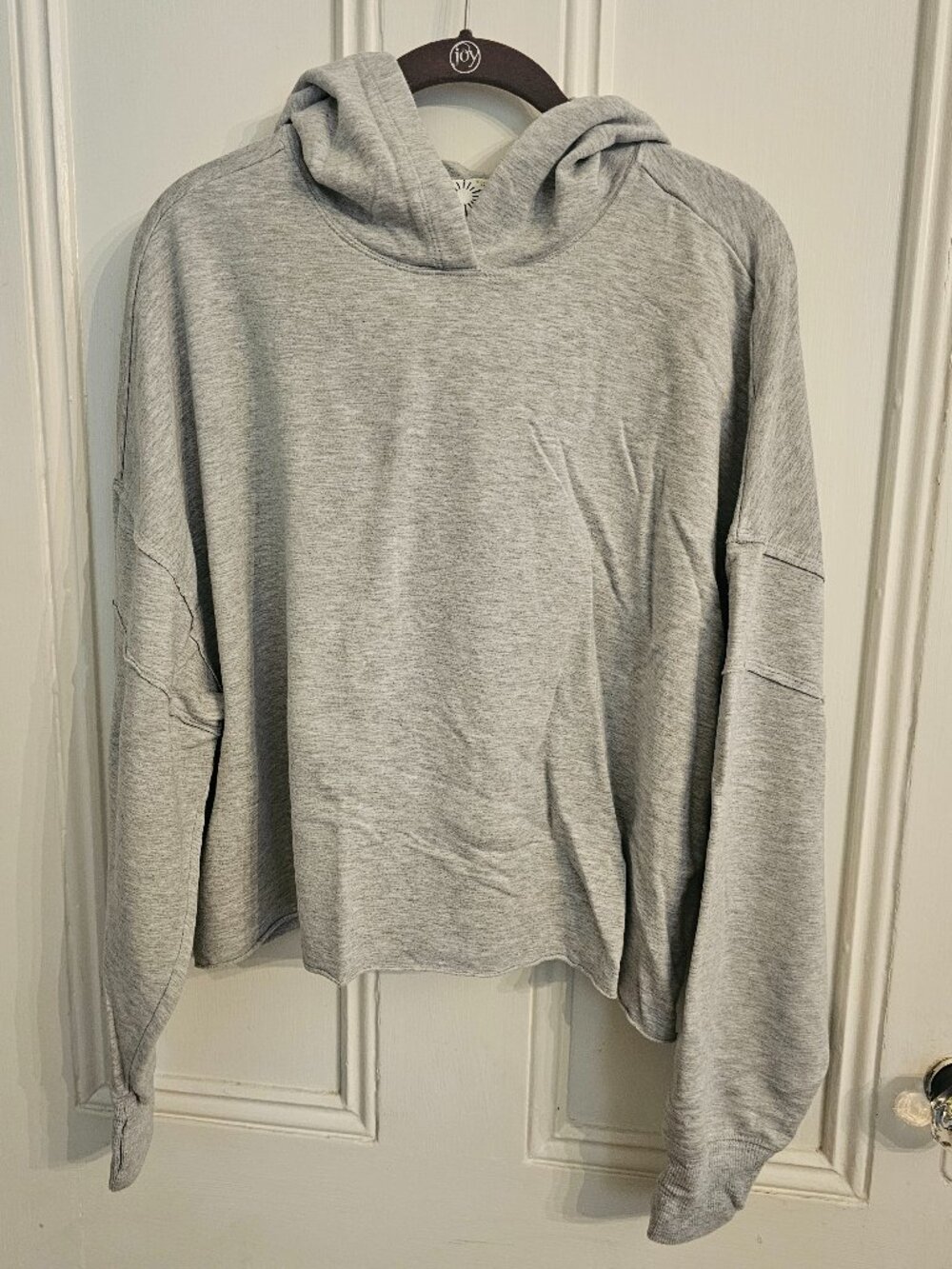 Offline by Aerie Women's Cropped Hooded Sweatshirt - Lt. Gray Heather - Sz. L